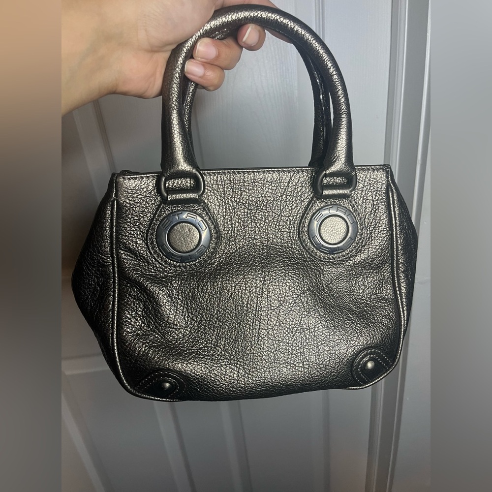 Metallic Etro Handbag with purple interior